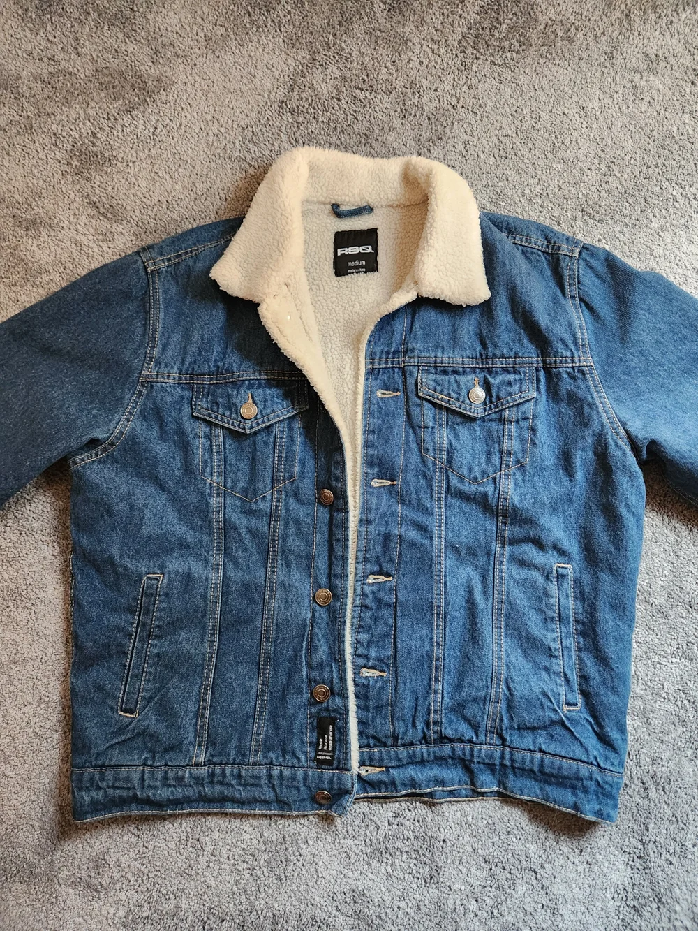 NWOT RSQ Denim Sherpa Lined Jacket